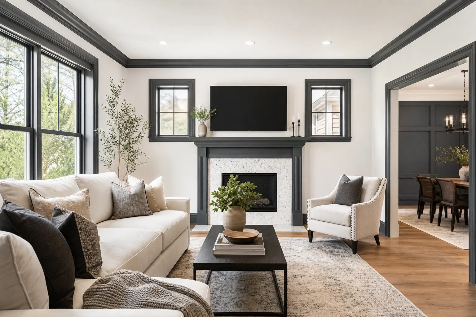 Premium interior painting and trim work example